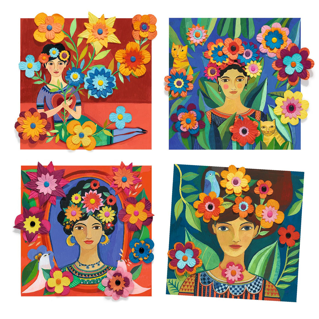 Paper Flowers Collage - Inspired By Frida Kahlo