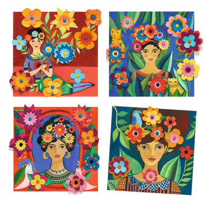 Paper Flowers Collage - Inspired By Frida Kahlo