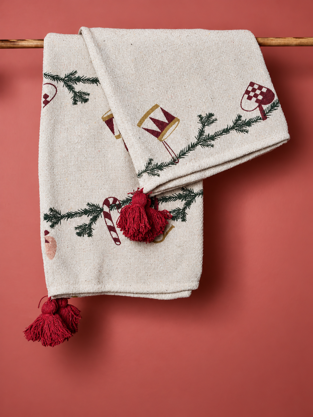 Festive Throw - Patterned - Recycled Cotton - Swag