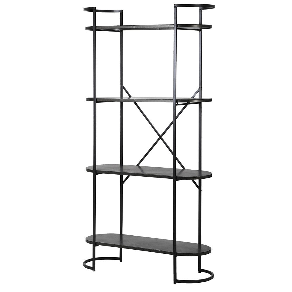 Tall Antique Metal Shelf Unit