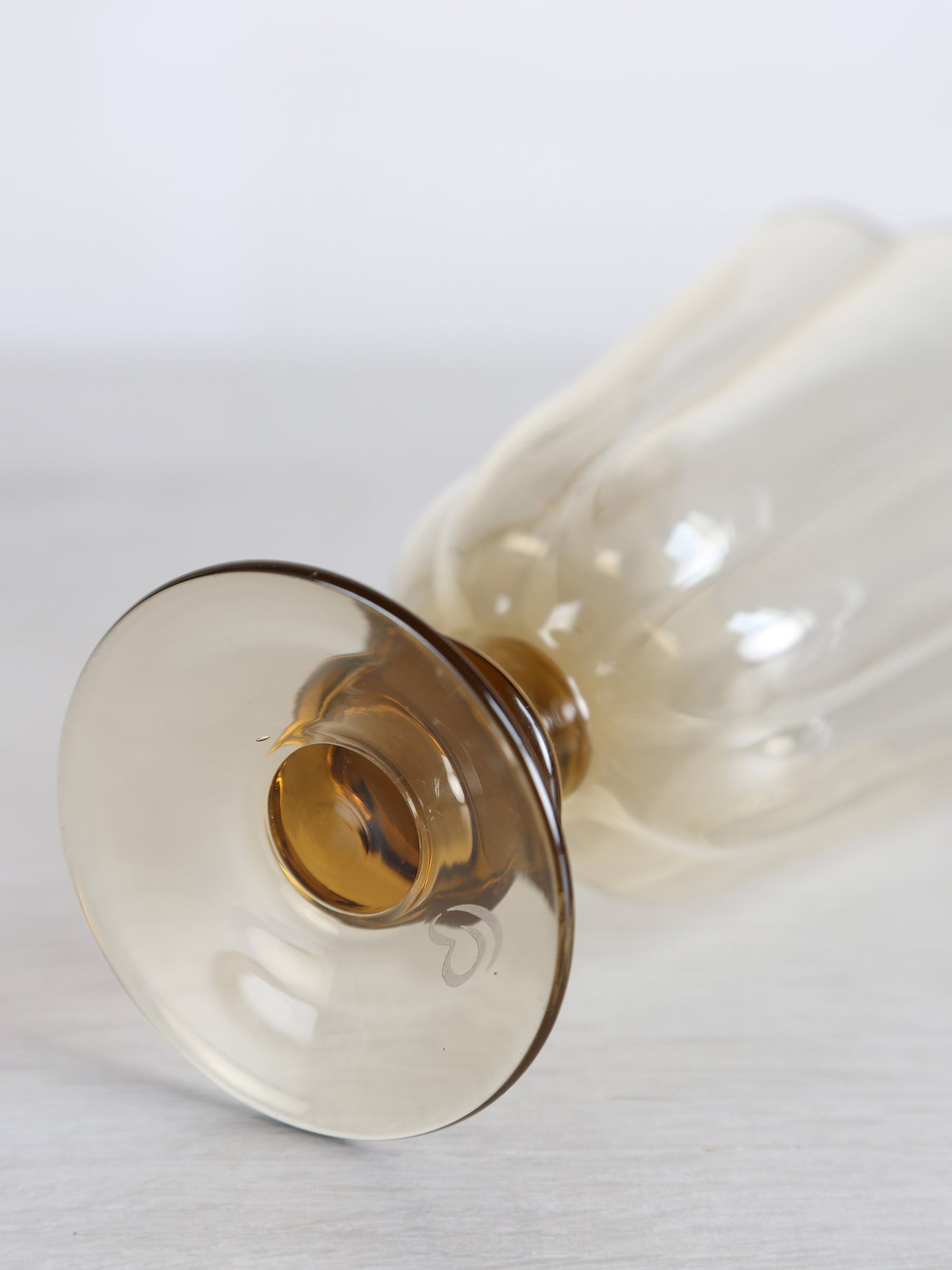 Floretta Fluted Wine Glass - Taupe -  9X9X15.5 cm