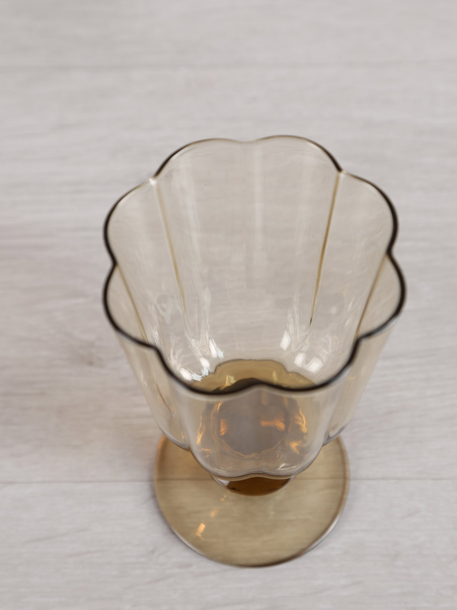 Floretta Fluted Wine Glass - Taupe -  9X9X15.5 cm