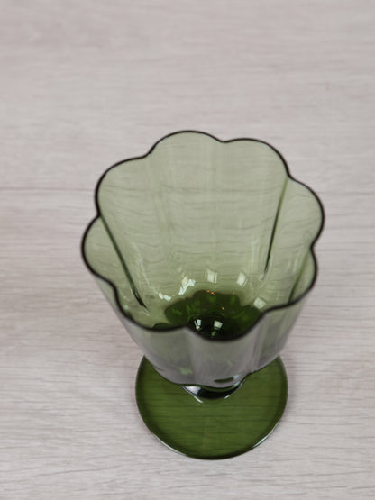 Floretta Fluted Wine Glass - Green -  9X9X15.5 cm