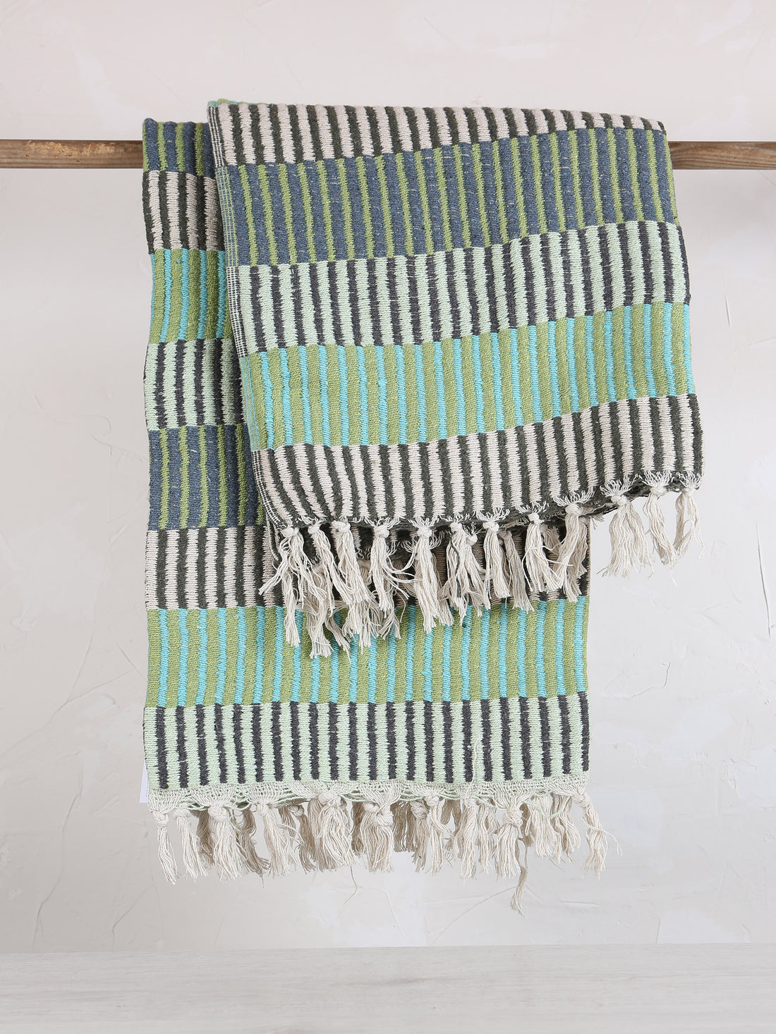 Isnel throw - Recycled Cotton - Green Hues
