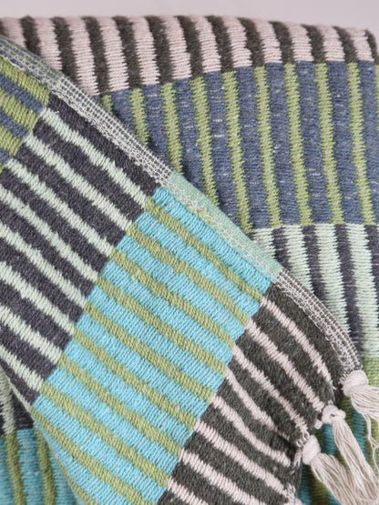 Isnel throw - Recycled Cotton - Green Hues