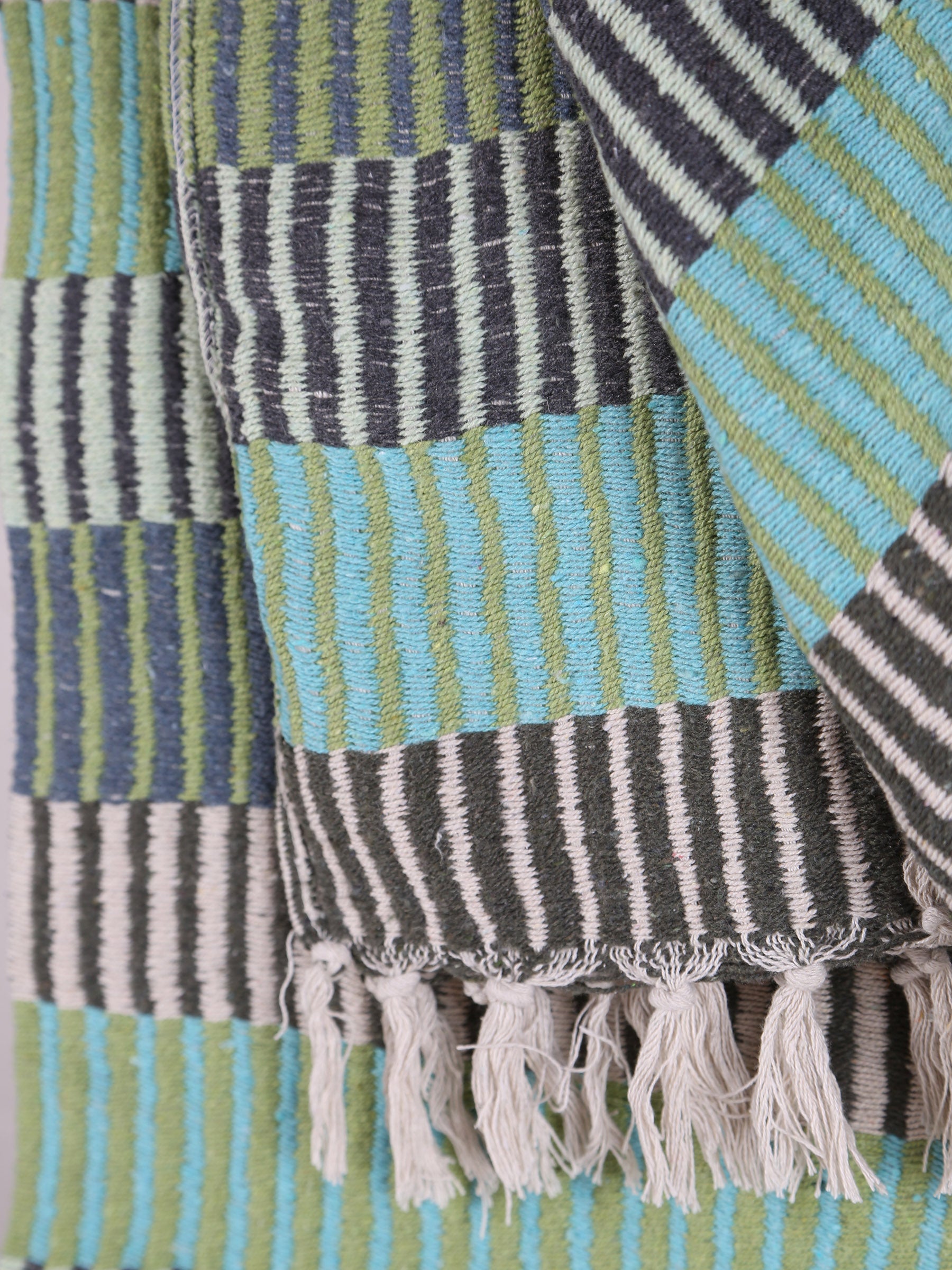 Isnel throw - Recycled Cotton - Green Hues