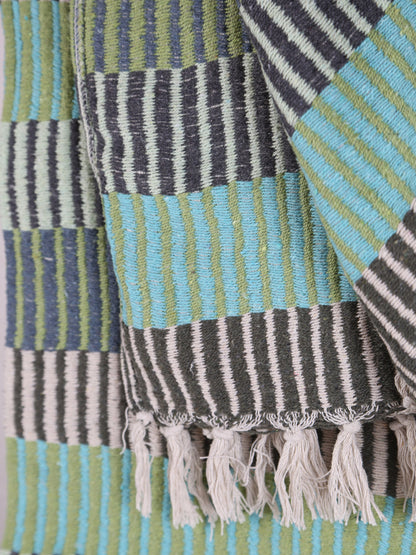 Isnel throw - Recycled Cotton - Green Hues
