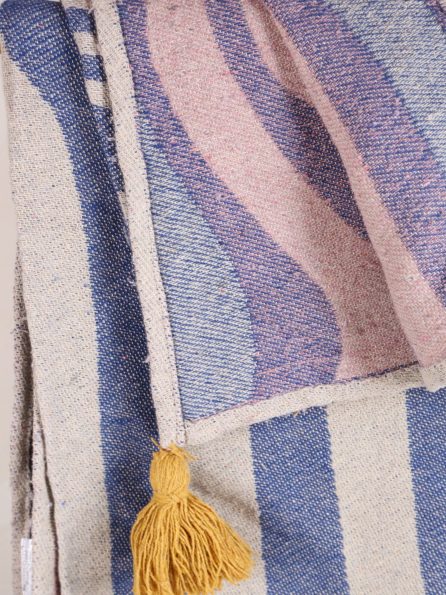 Arlie Throw - Swirled Print - Recycled Cotton - Blue, Rose, Ochre