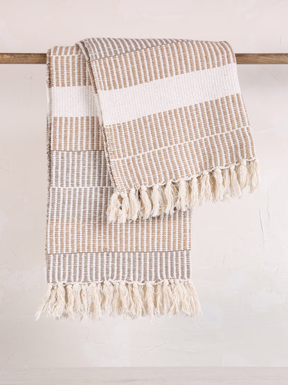 Isnel throw - Recycled Cotton - warm tones