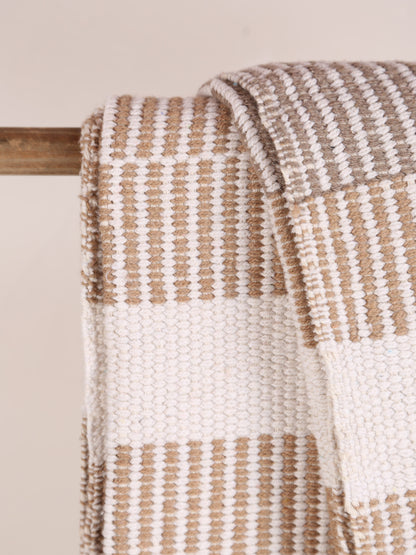 Isnel throw - Recycled Cotton - warm tones
