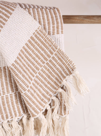 Isnel throw - Recycled Cotton - warm tones