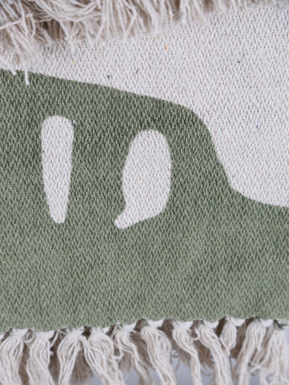 Dalmine Throw - Flowing Print - Recycled Cotton - Warm Green