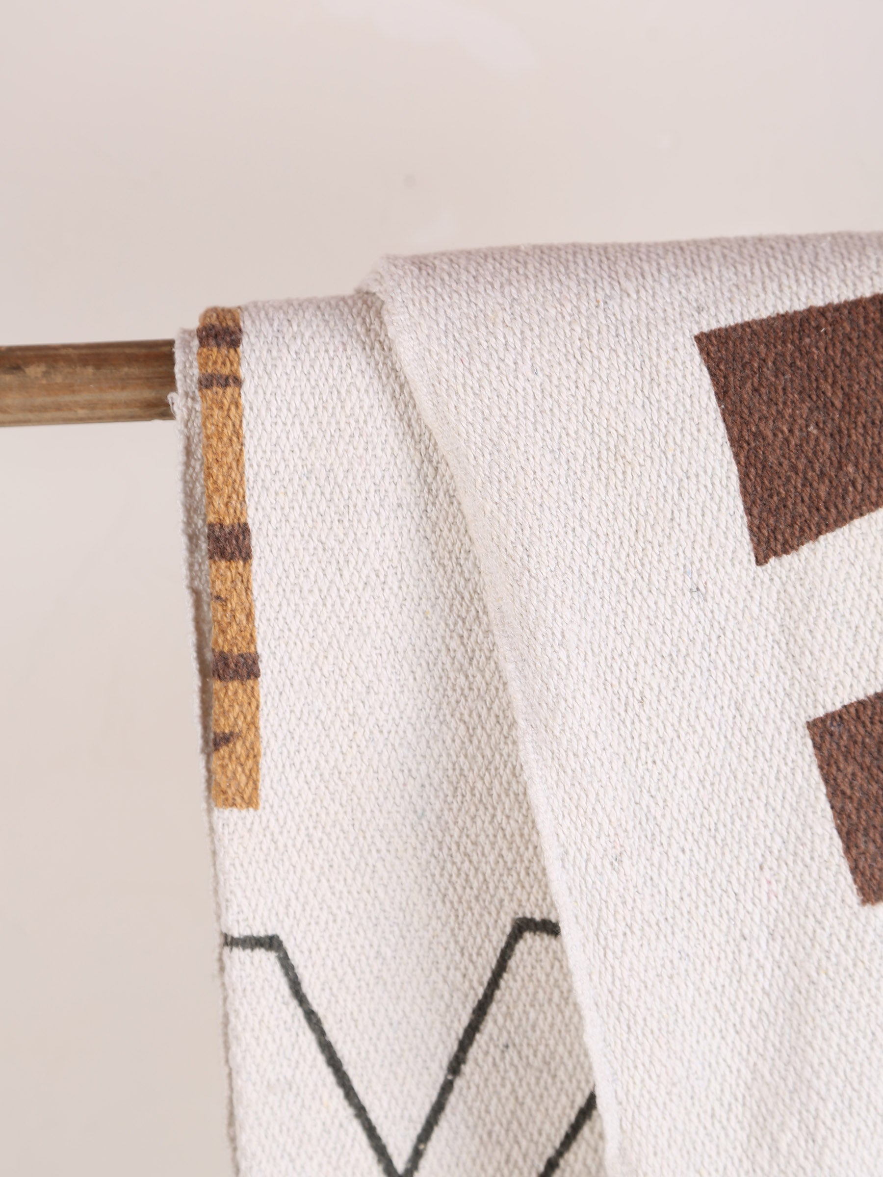 Memmo Geometric Lettering Recycled Cotton Throw - Multi