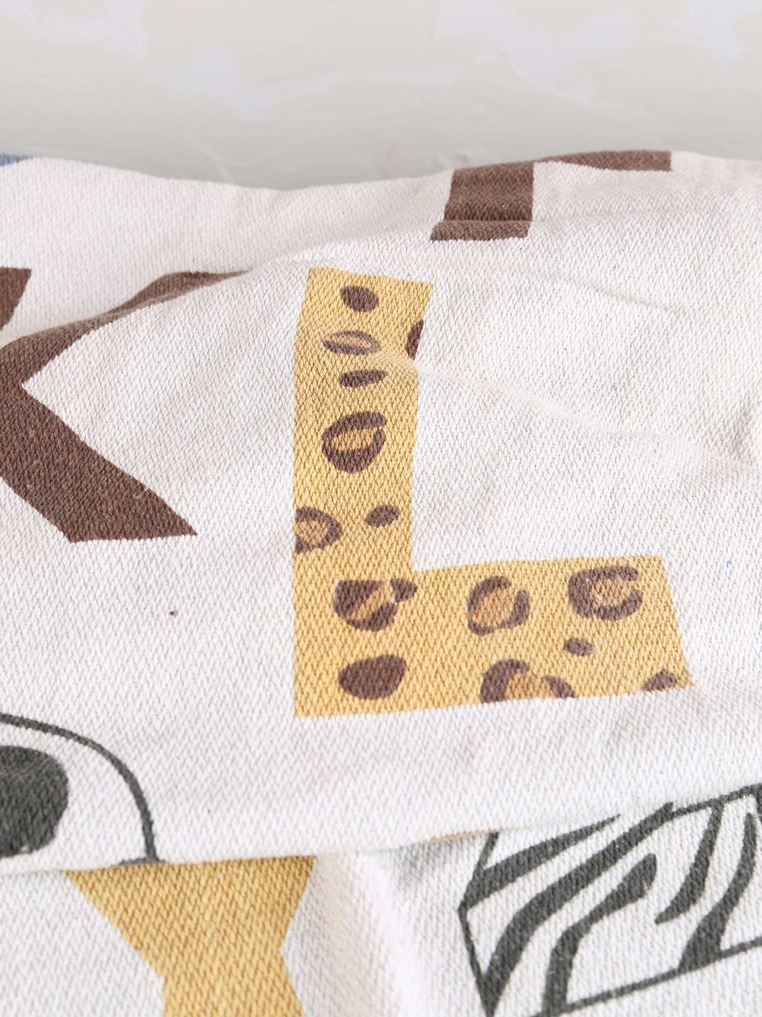 Memmo Geometric Lettering Recycled Cotton Throw - Multi