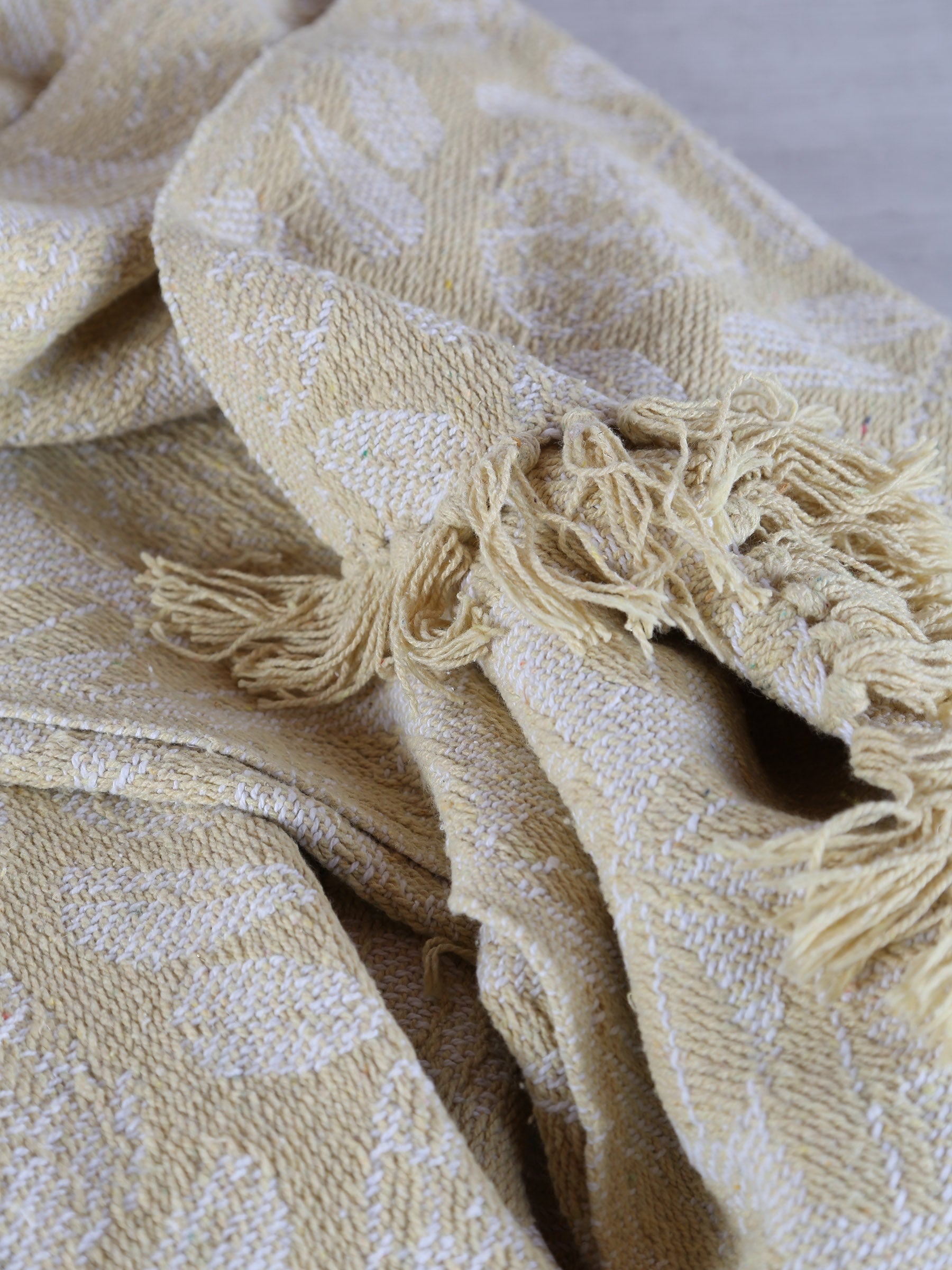 Pratello Recycled Cotton Throw - Yellow