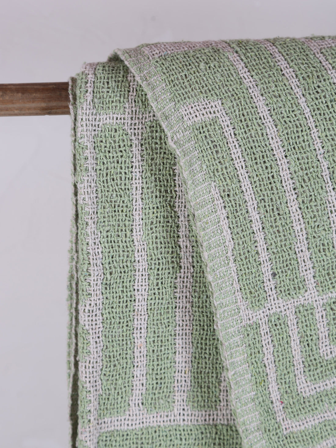 Velva Throw - Tiled Print - Recycled Cotton - Pistachio Green