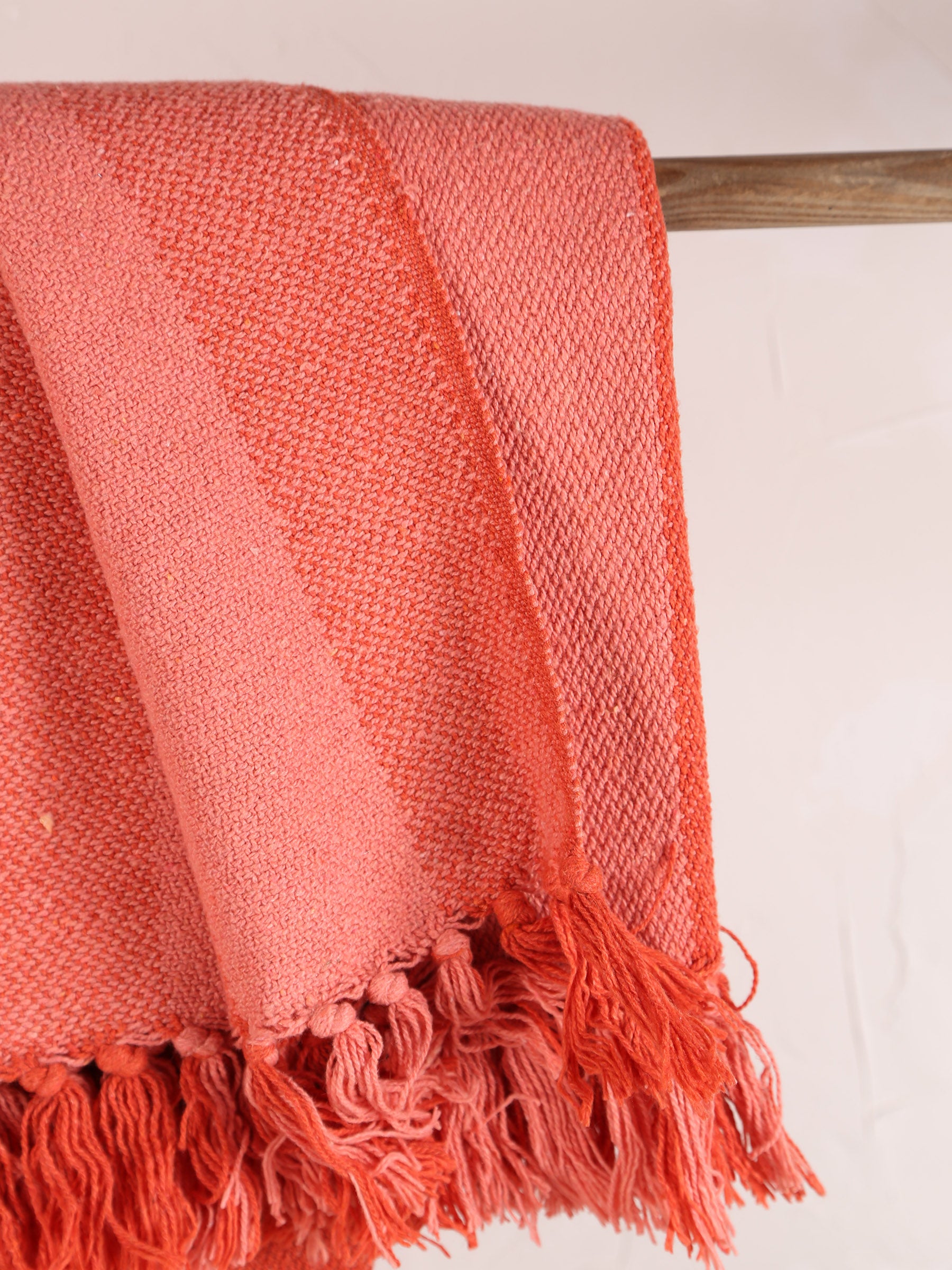Frello Throw - Stripe Printed - Recycled Cotton - Sienna, Orange