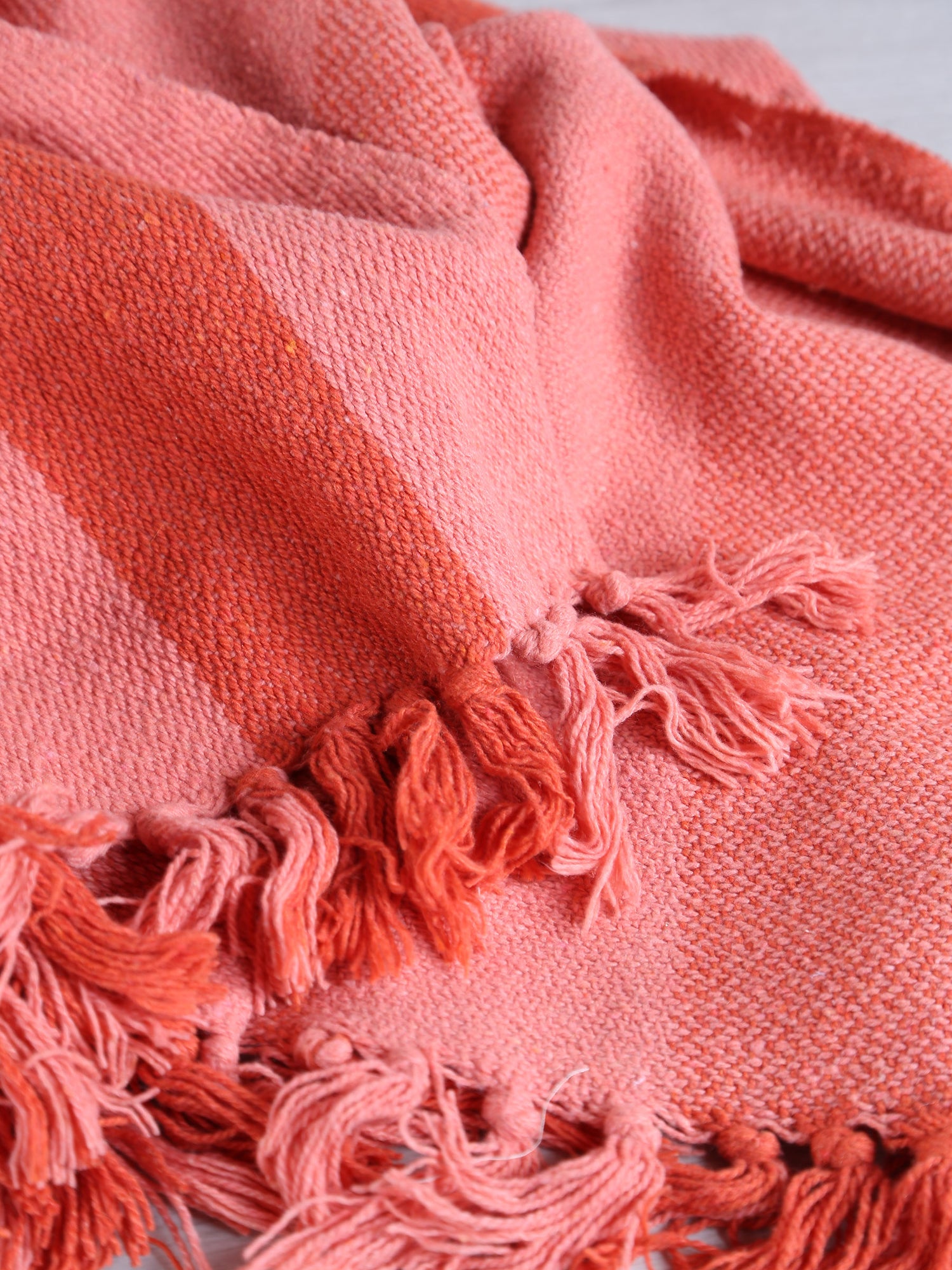 Frello Throw - Stripe Printed - Recycled Cotton - Sienna, Orange