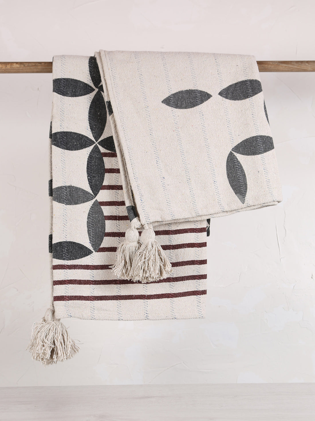 Forma Throw - Block Printed - Recycled Cotton - Neutral Tones