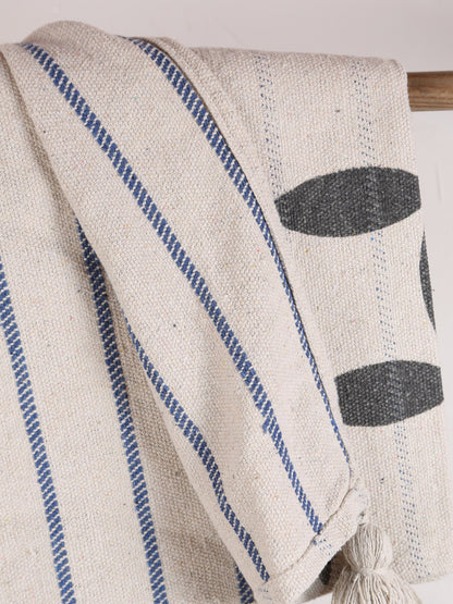 Forma Throw - Block Printed - Recycled Cotton - Neutral Tones