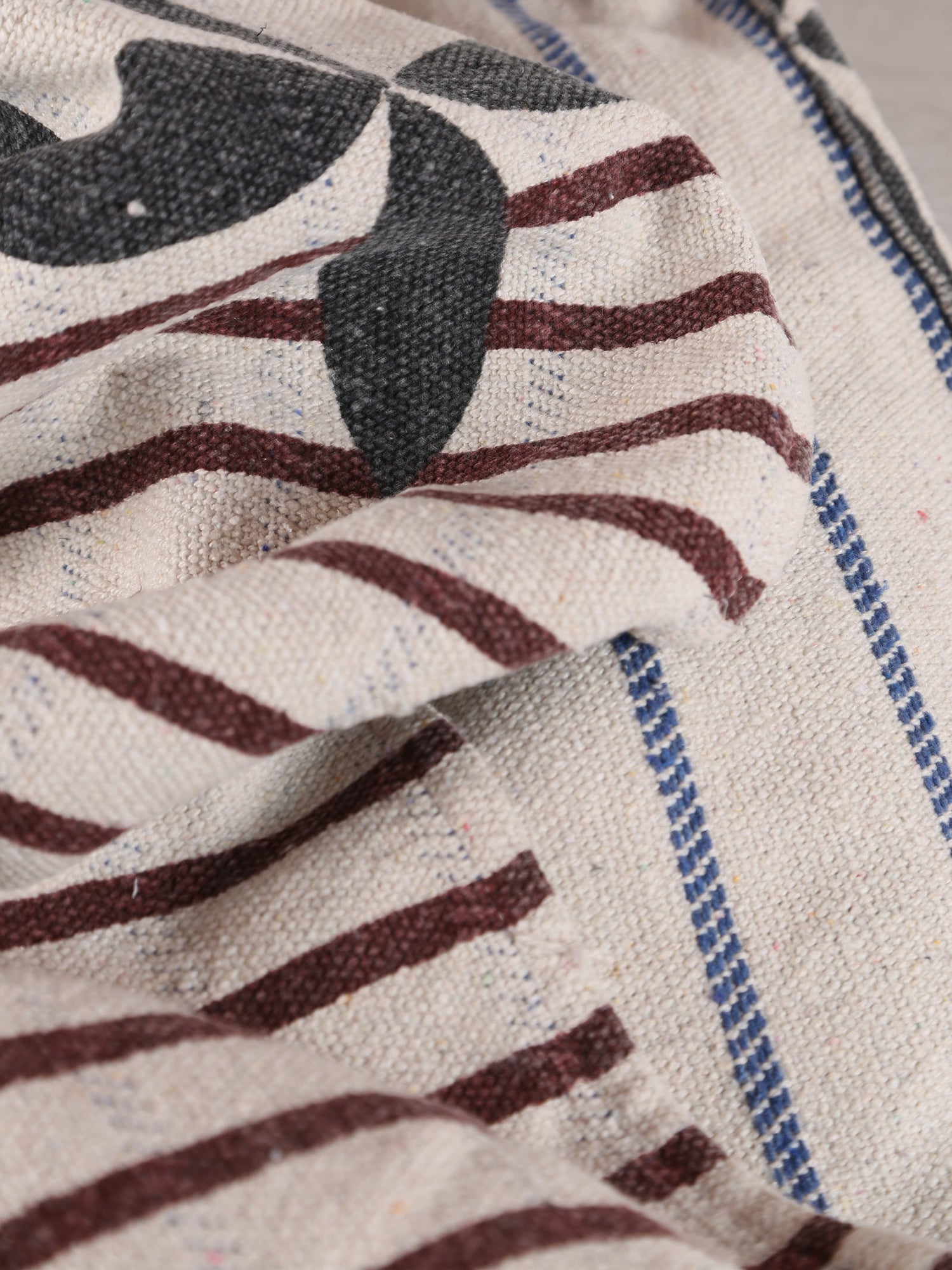 Forma Throw - Block Printed - Recycled Cotton - Neutral Tones