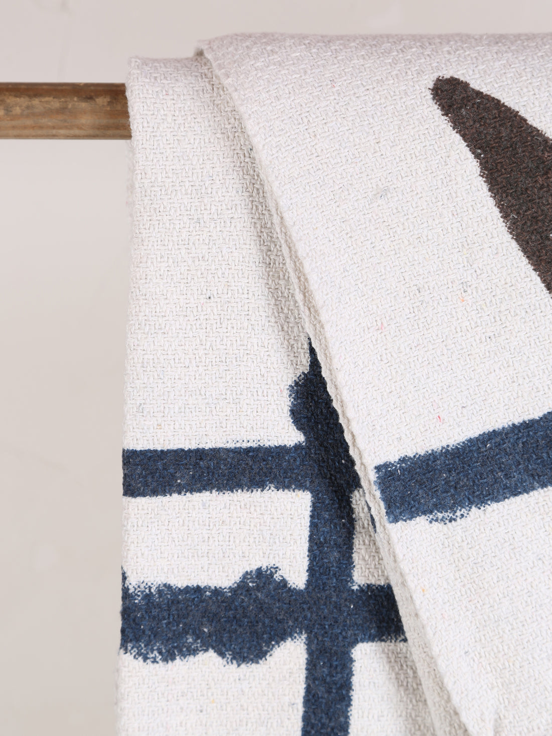 Imperia Throw - Stripe Printed - Recycled Cotton - Ambient Blue, Brown