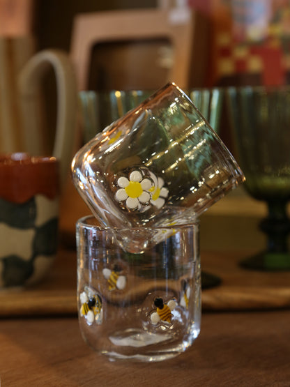 Buzz Daisy Patterned Drinking Glass - 2 Designs Available