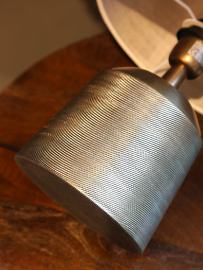 Lulie Etched Brass Table Lamp - Linen Shade