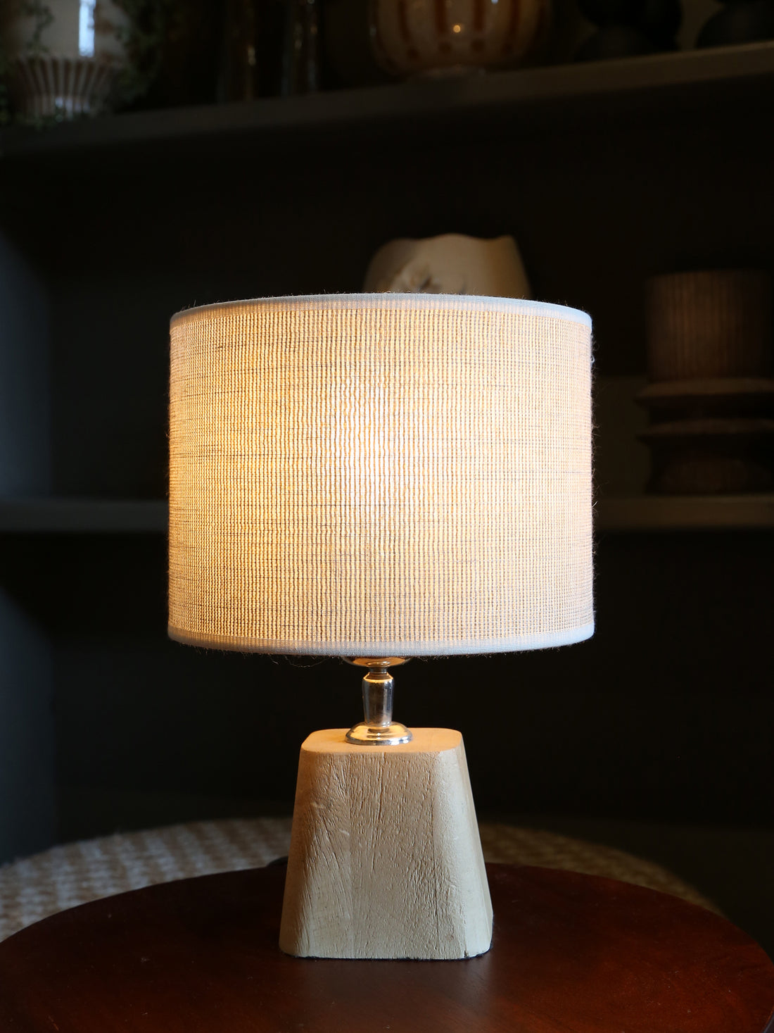 Kardan Natural Wooden Lamp - Linen Shade