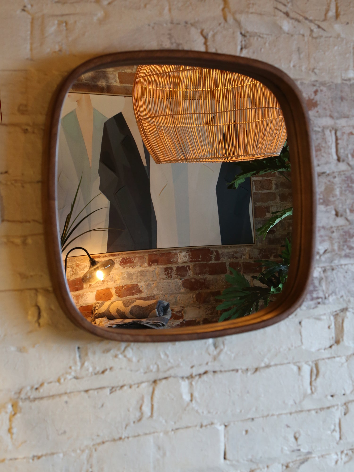 Nyko Square Rubberwood Mirror