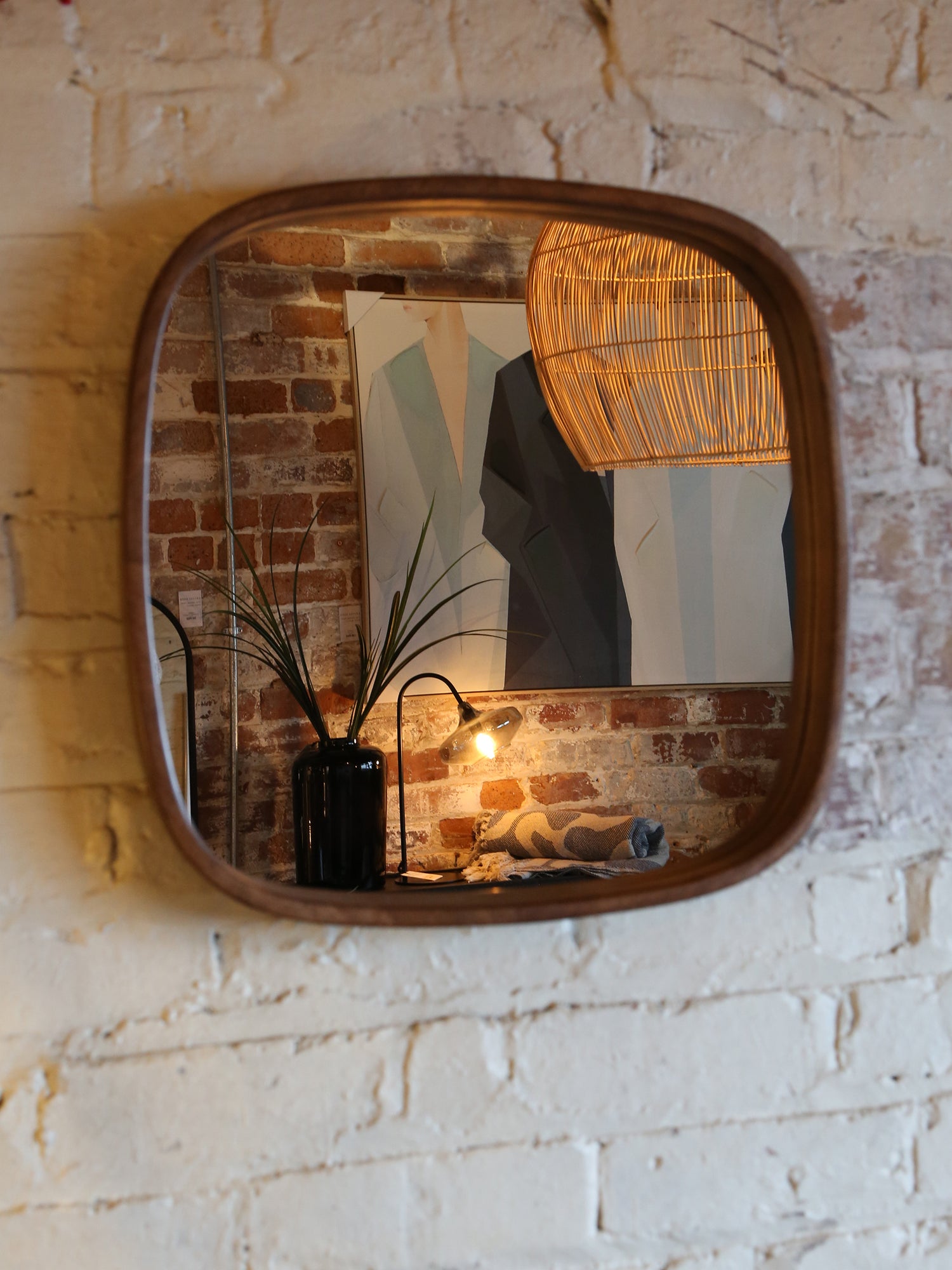Nyko Square Rubberwood Mirror