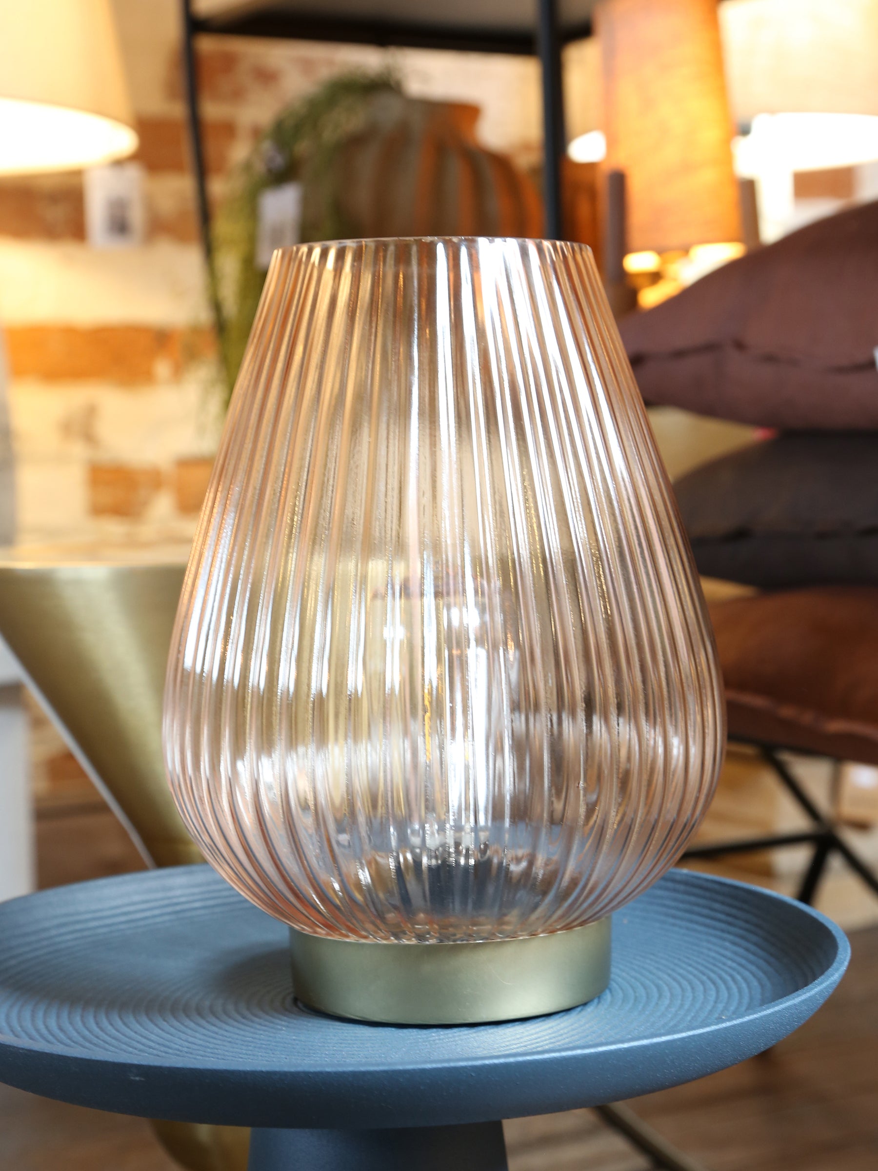 Tajera Table lamp - LED glass - Peach