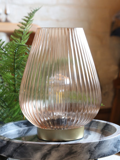 Tajera Table lamp - LED glass - Peach