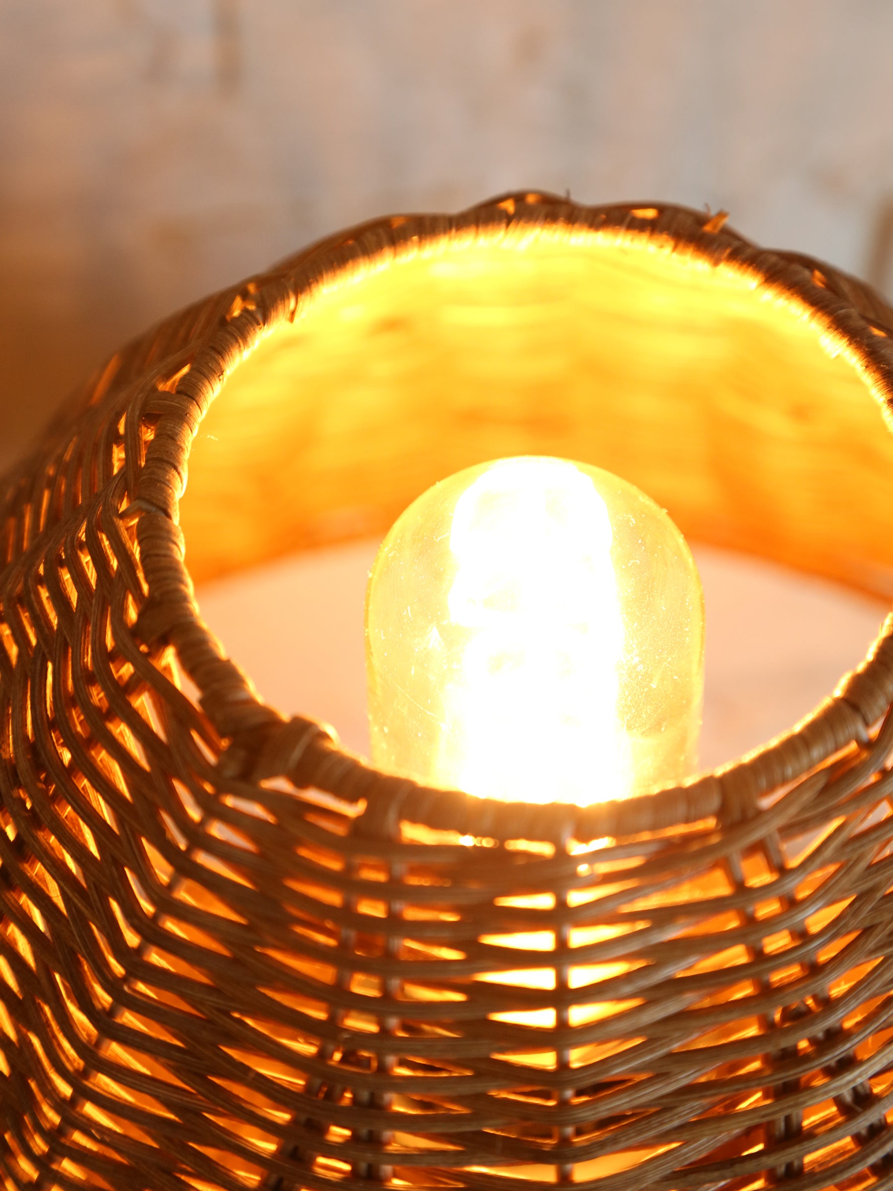 Esther Woven Table Lamp - Natural Brown
