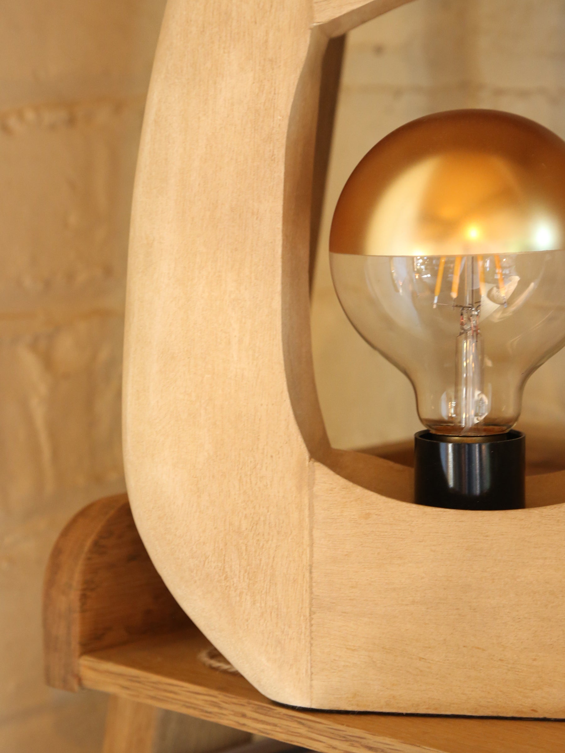 Kelafo Mango Wood Table Lamp Natural