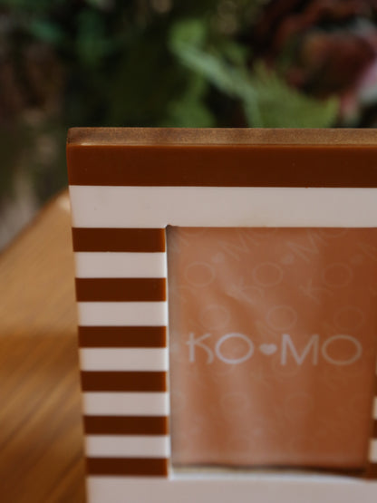 Brown Striped Resin Photo Frame - 4x6 Inch
