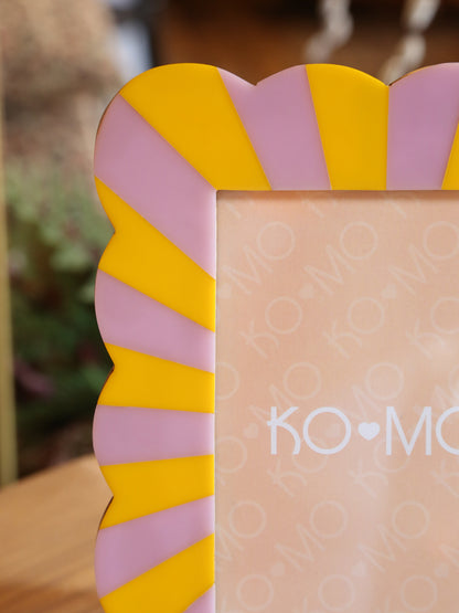 Purple &amp; Orange Scallop Photo Frame  - 5x7 Inch