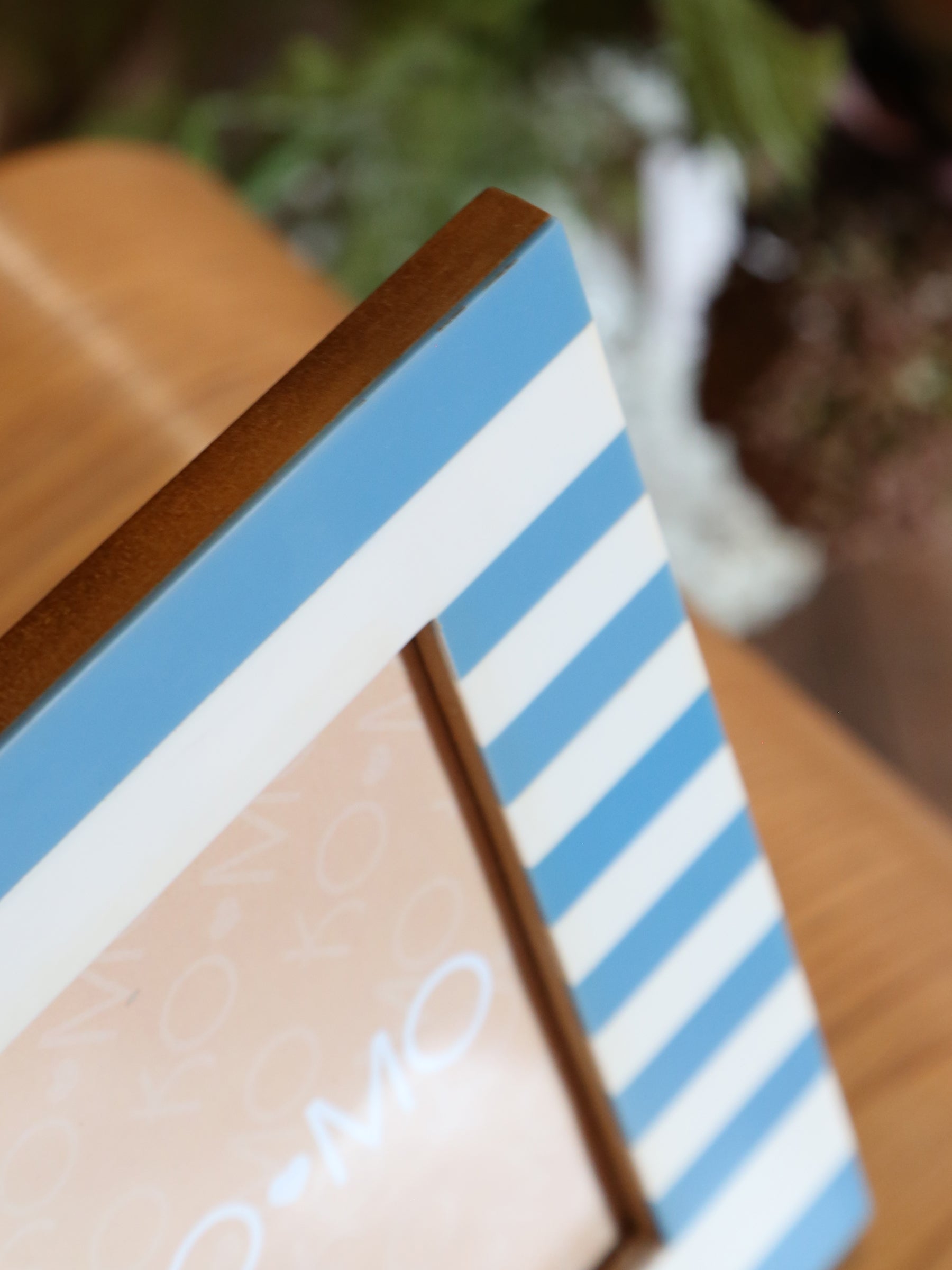 Blue Striped Resin Photo Frame - 4x6 Inch