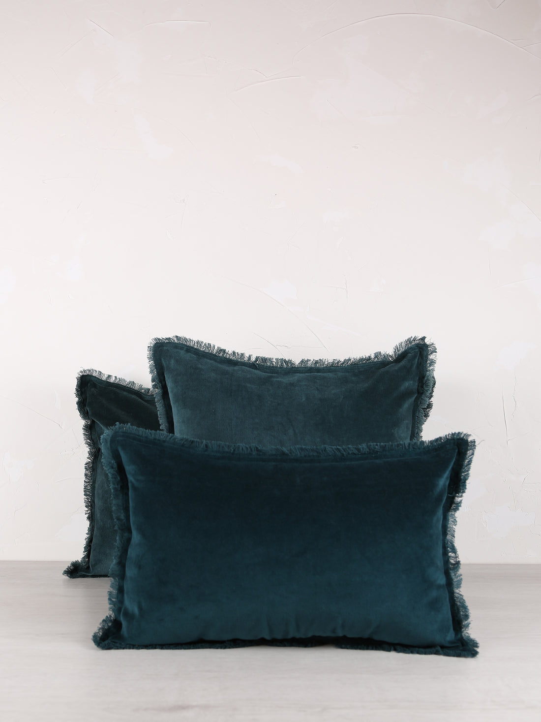 Fara Fringed Velvet Cushion - Corinth - 3 Sizes Available