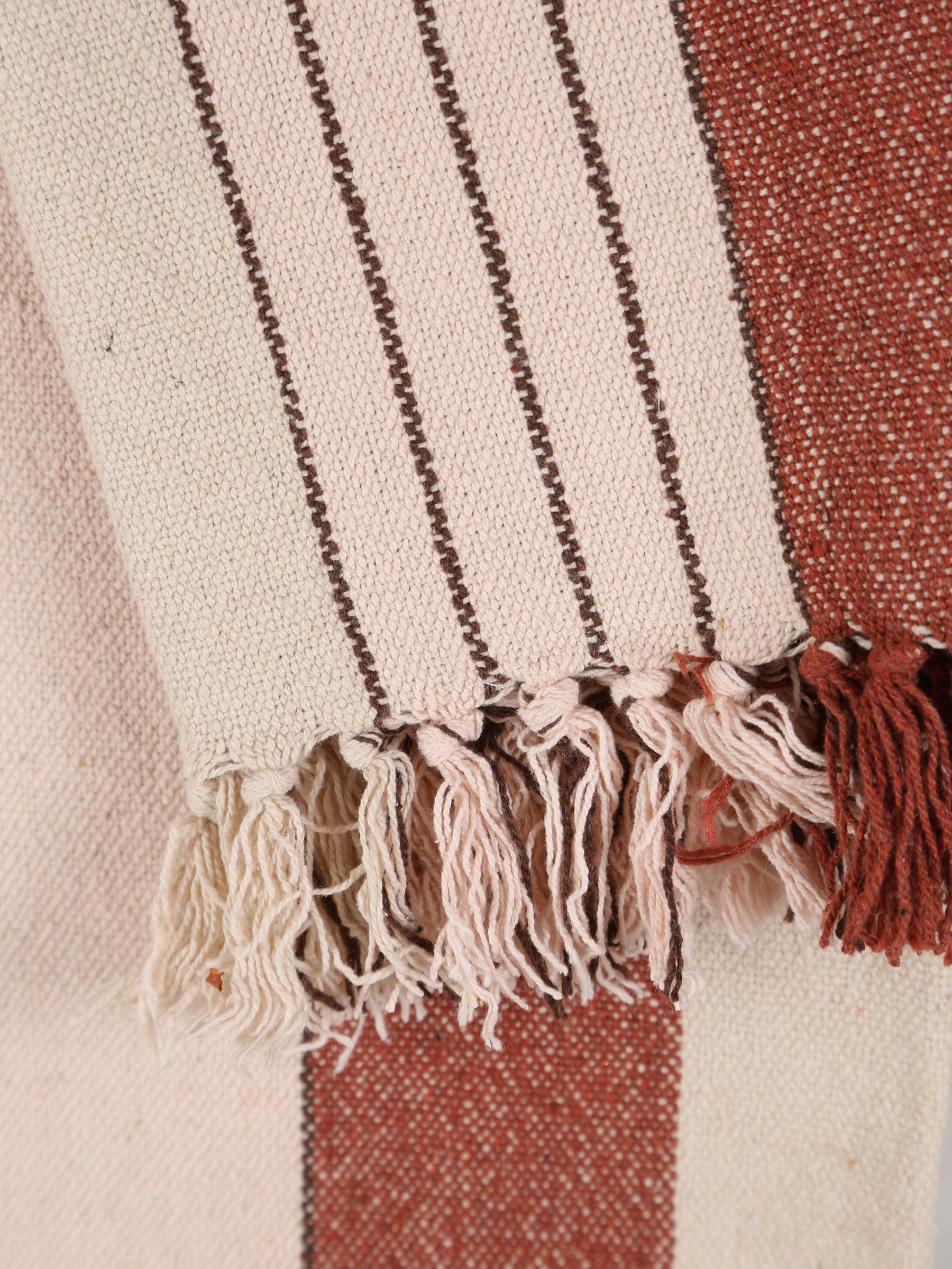 Lightweight Recycled Cotton Throw - Light Pink, Almond
