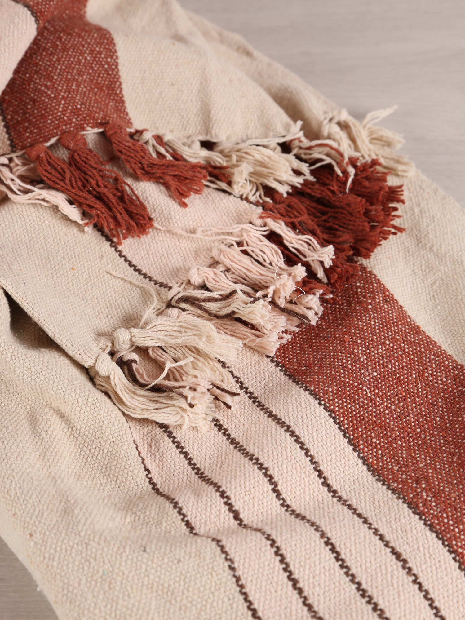 Lightweight Recycled Cotton Throw - Light Pink, Almond