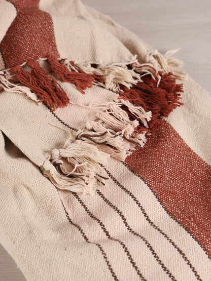 Lightweight Recycled Cotton Throw - Light Pink, Almond