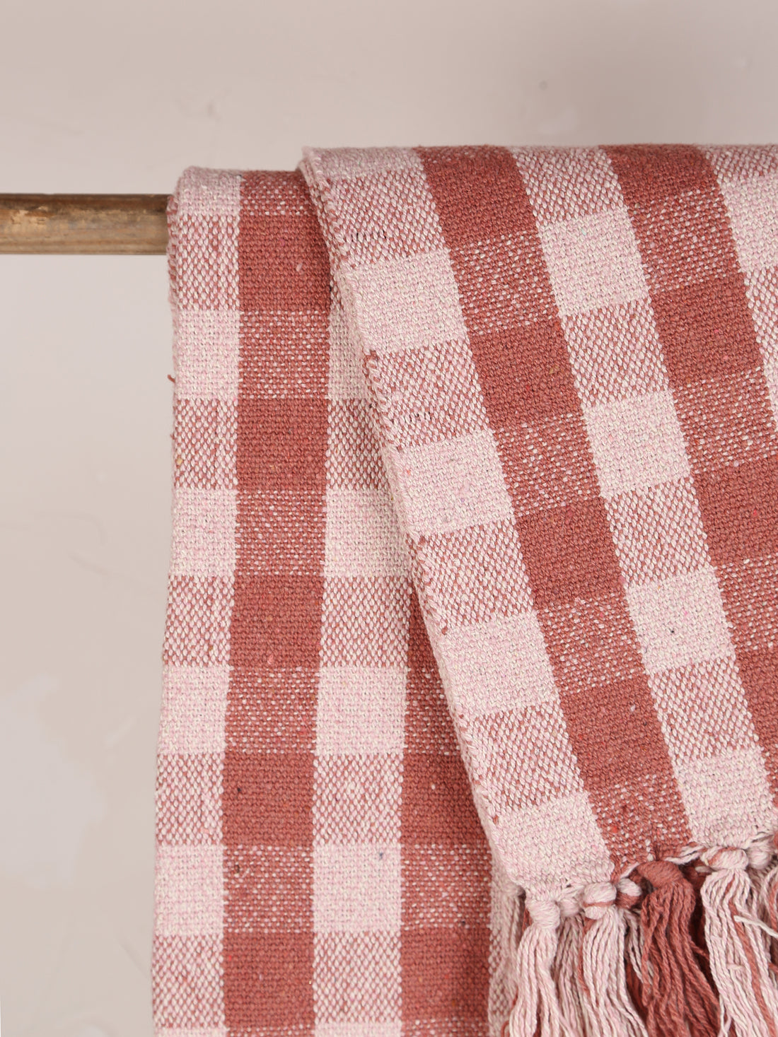 Lightweight Recycled Cotton Throw - Old Rose