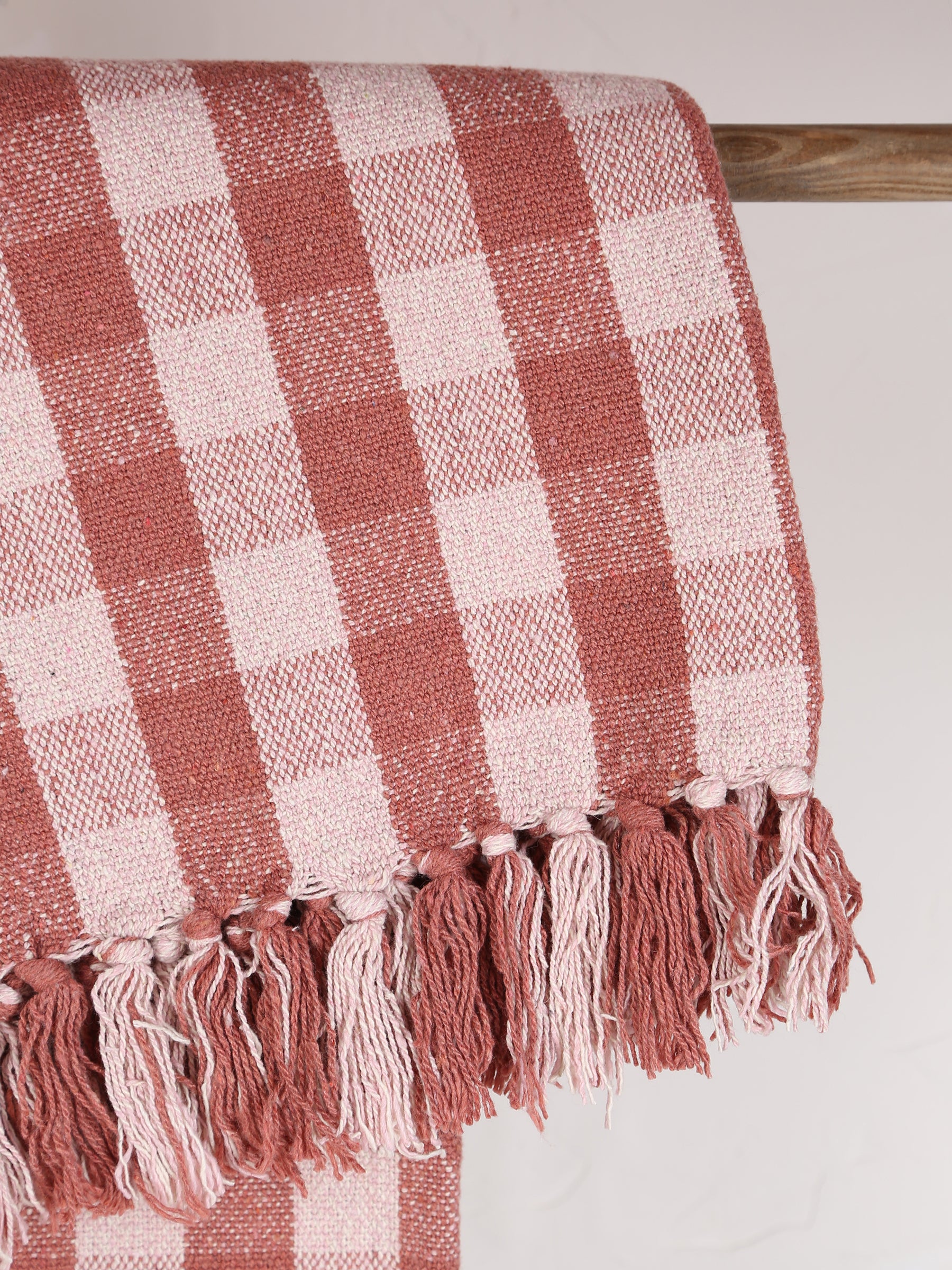 Lightweight Recycled Cotton Throw - Old Rose