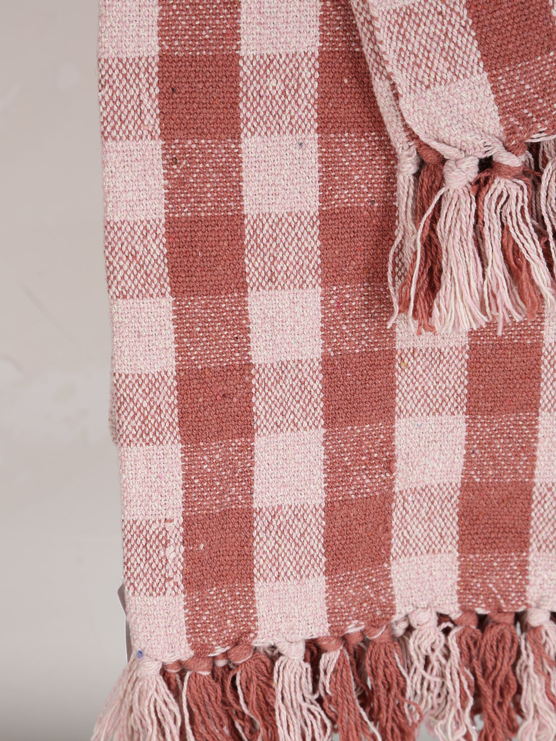 Lightweight Recycled Cotton Throw - Old Rose