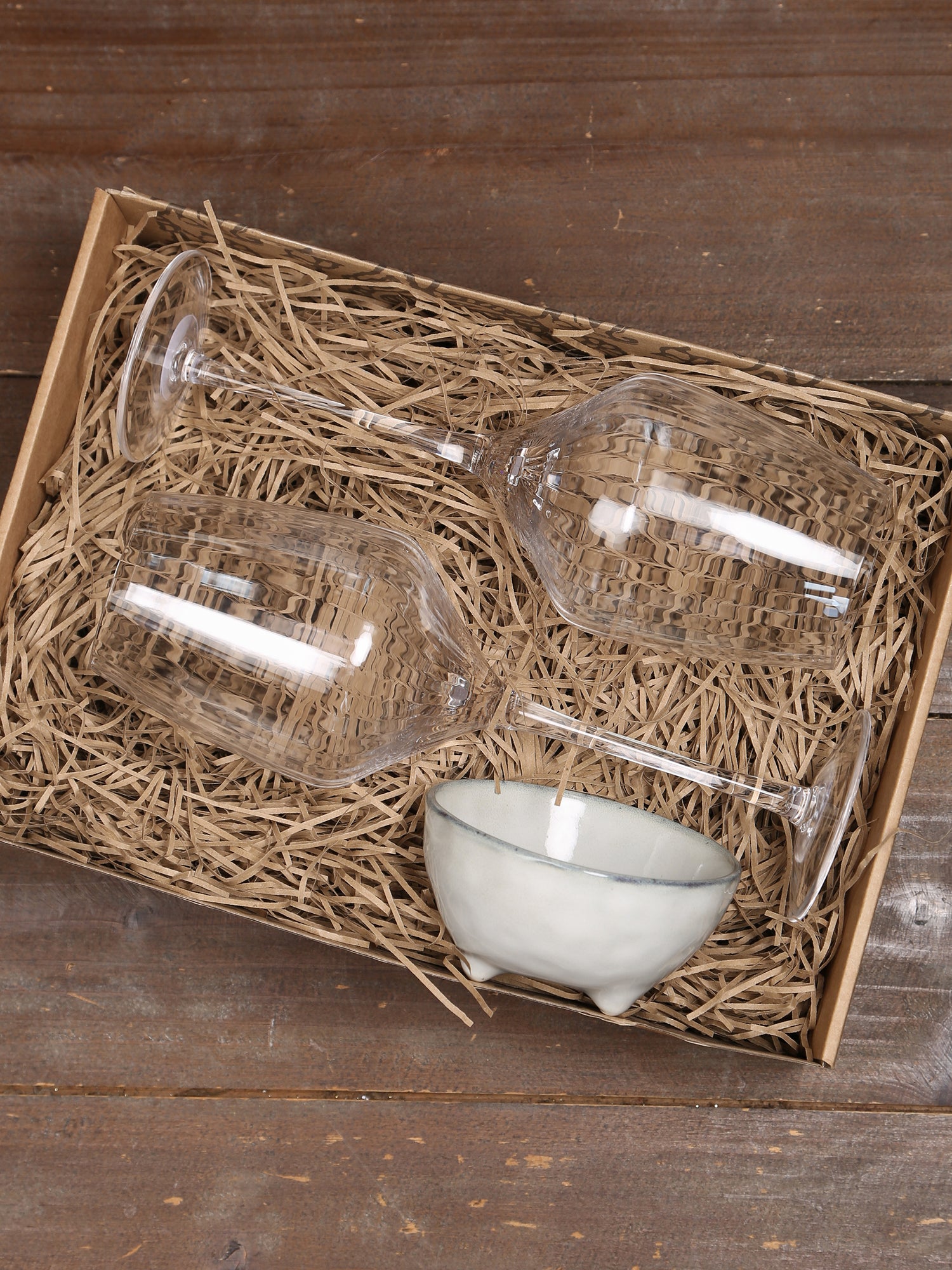 Broste Red Wine Glass &amp; Nordic Sand Nibble Bowl Set - 2 Sizes Available