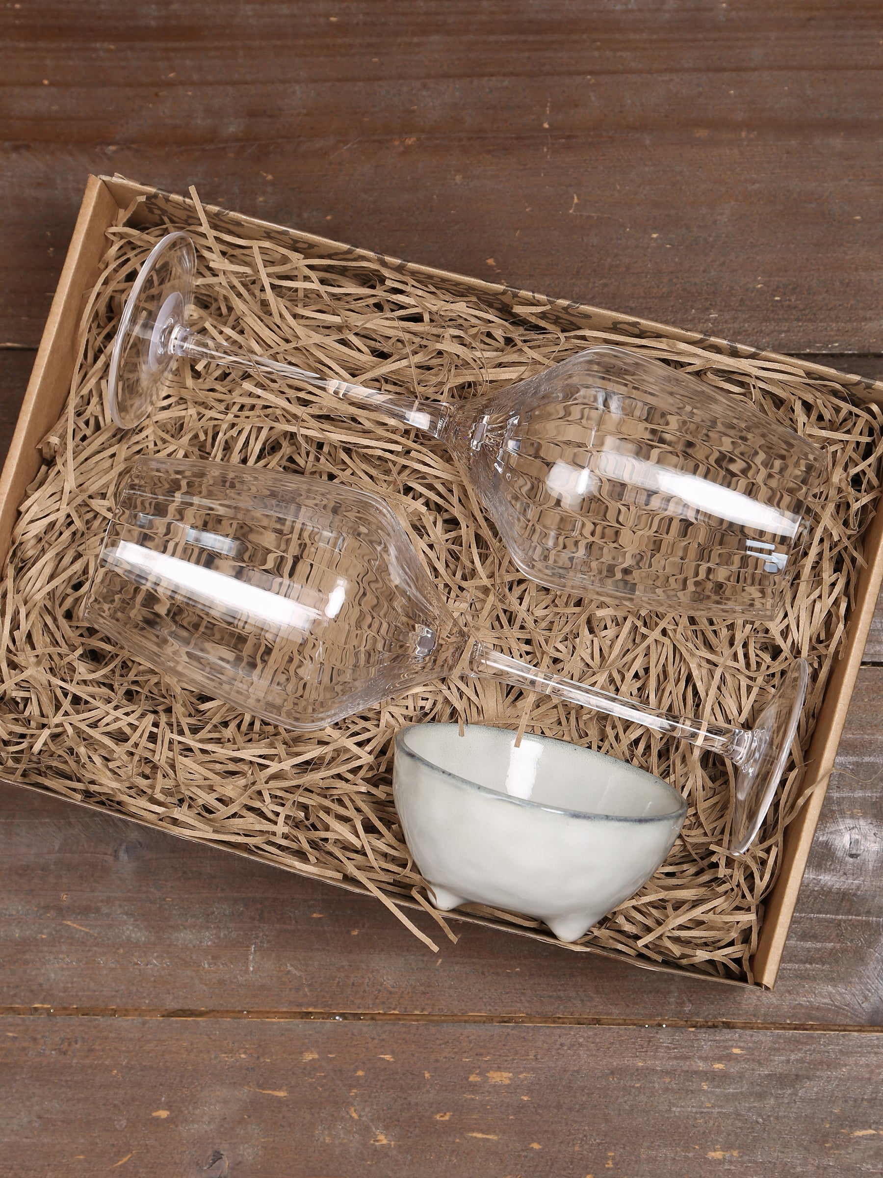 Broste Red Wine Glass &amp; Nordic Sand Nibble Bowl Set - 2 Sizes Available