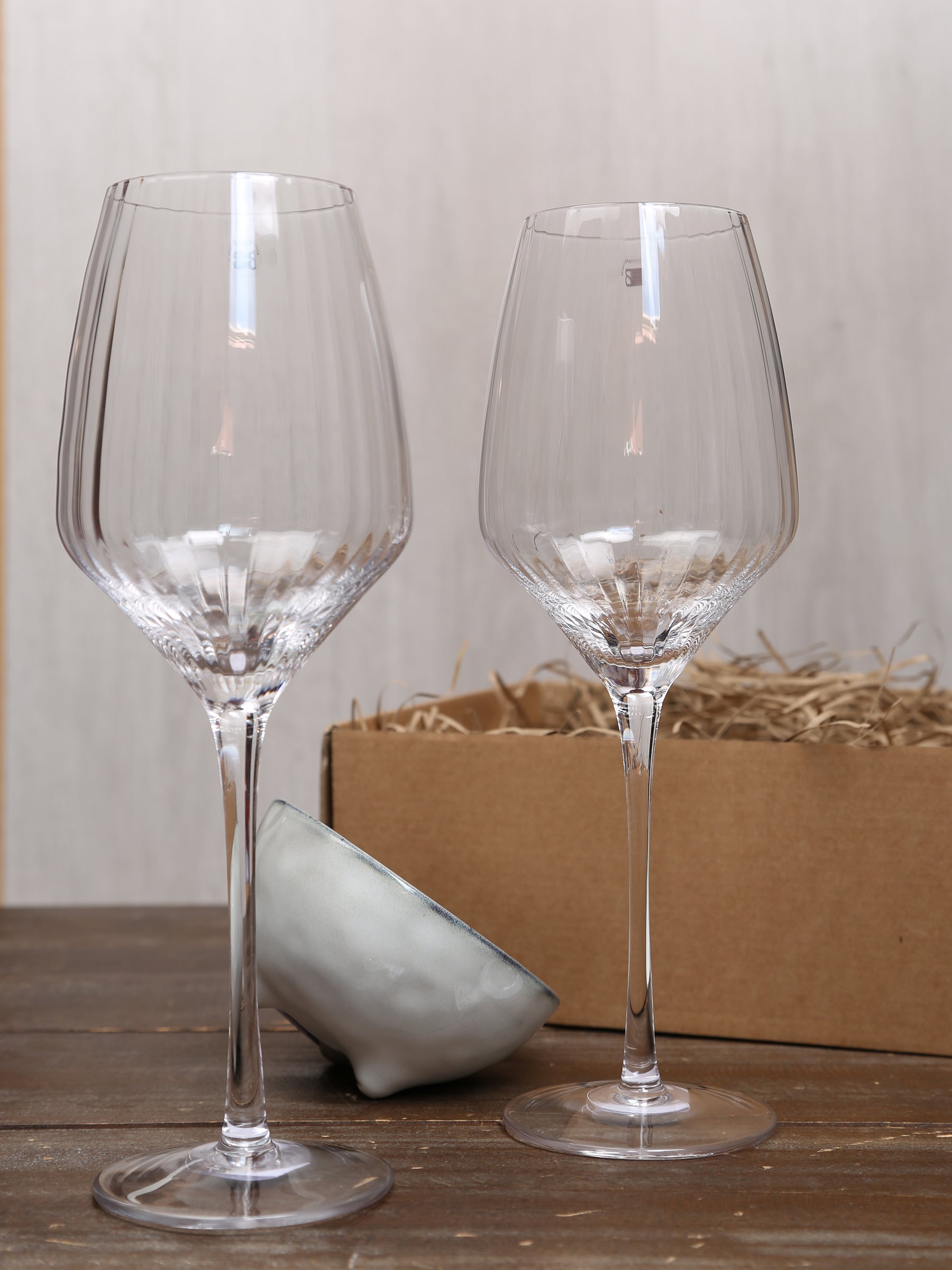 Broste Red Wine Glass &amp; Nordic Sand Nibble Bowl Set - 2 Sizes Available