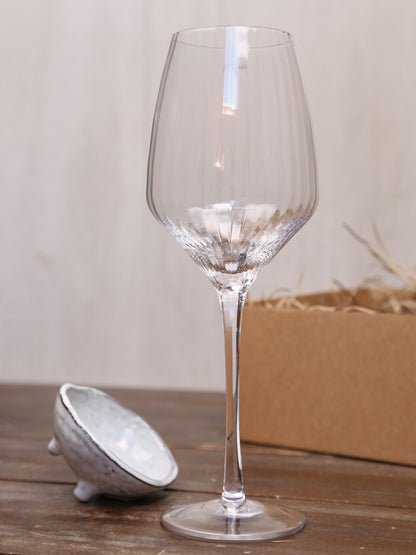 Broste Red Wine Glass &amp; Nordic Sand Nibble Bowl Set - 2 Sizes Available
