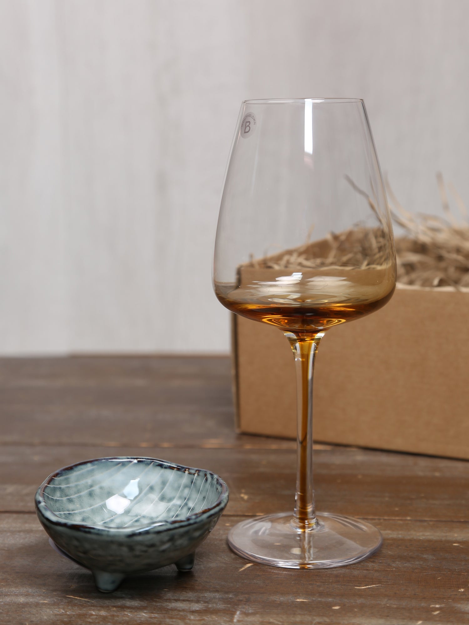 Broste White Wine Glass &amp; Nordic Sea Nibble Bowl Set - 2 Sizes Available